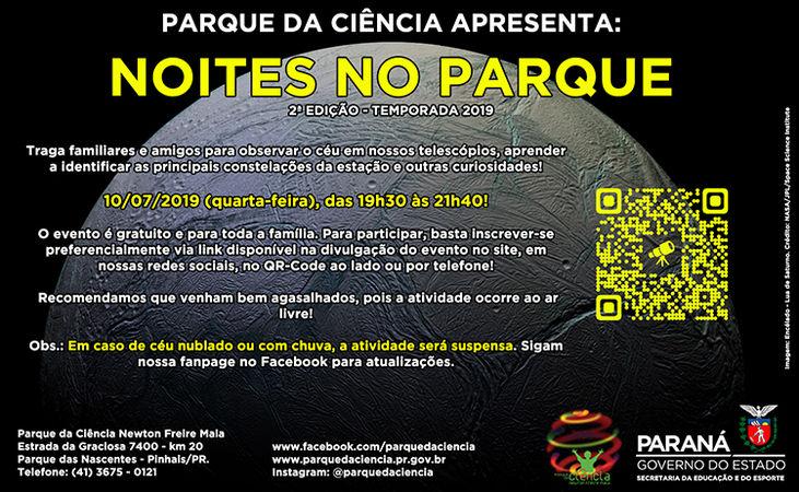 Nesta quarta-feira (10/07/19) tem Noites no Parque!